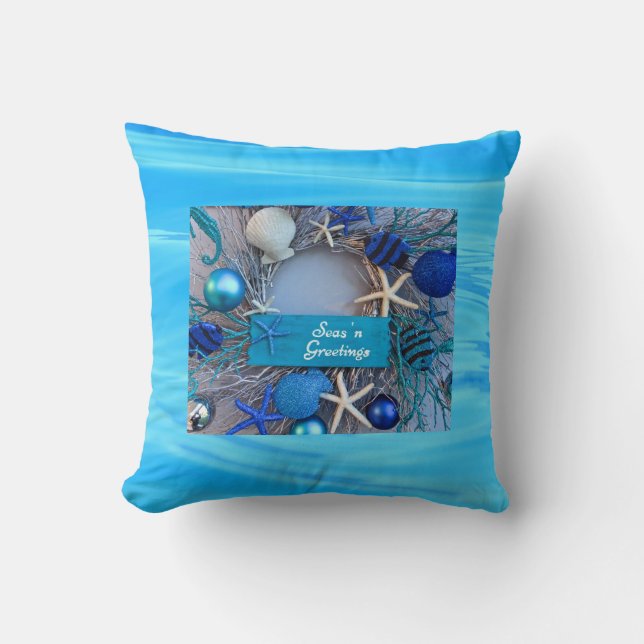 Tropische Küste Seashell Weihnachten Kissen (Vorderseite)