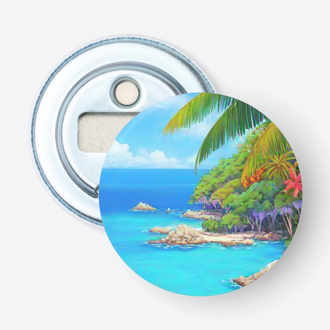 Tropische Lagune Flaschenöffner (Vorderseite)