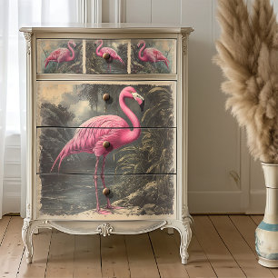 Tropische Lagune Rosa Flamingo Decoupage Seidenpapier