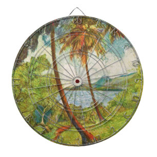Tropische Landschaft in Martinique (Charles Laval) Dartscheibe