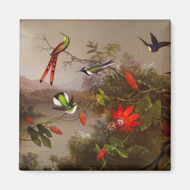 Tropische Landschaft mit zehn Hummingbirds Heade Magnet (Vorne)