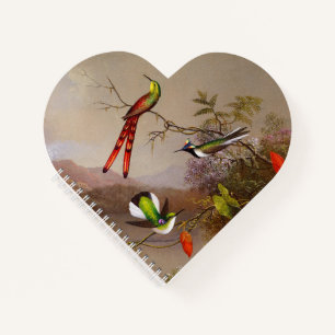 Tropische Landschaft mit zehn Hummingbirds Heade Notizbuch