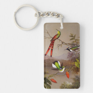 Tropische Landschaft mit zehn Hummingbirds Heade Schlüsselanhänger