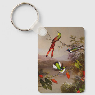 Tropische Landschaft mit zehn Hummingbirds Heade Schlüsselanhänger