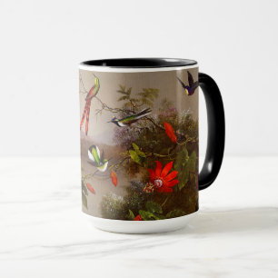 Tropische Landschaft mit zehn Hummingbirds Heade Tasse