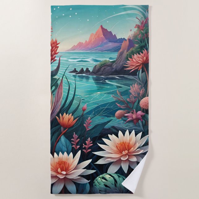 Tropische Landschaft Strandtuch (Vorderseite)