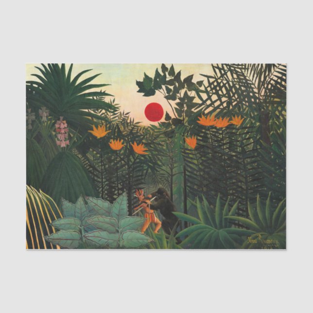 Tropische Landschaft von Henri Rousseau Seidenpapier (Vorderseite)