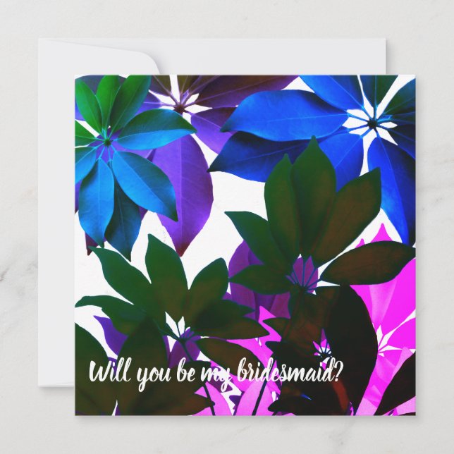 Tropische Leavse Bridesmaid Wedding Card Dankeskarte (Vorderseite)