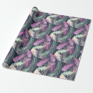 Tropische, lebendige Blätter mit farbenfrohen Palm Geschenkpapier