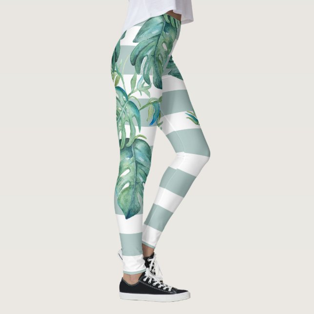 Tropische Leggings Monstera-Blätter (Rechts)