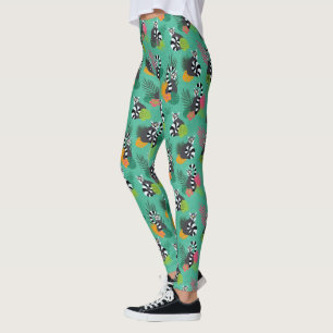 Tropische Lemuren - Aquamarine Leggings