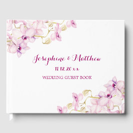 Tropische Lila Orchideenhochzeit Gästebuch