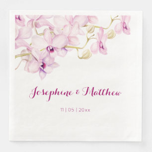 Tropische Lila Orchideenhochzeit Serviette