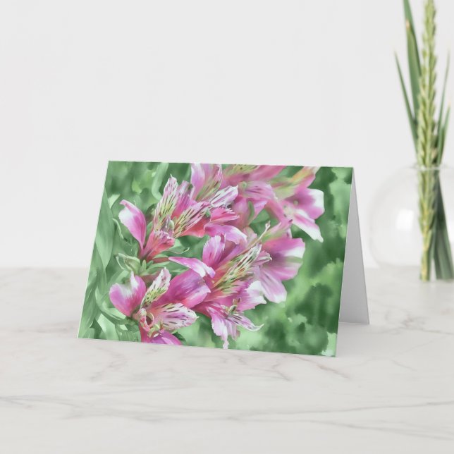 Tropische Lippen Blume Blumenstrauß Karte (Vorderseite)