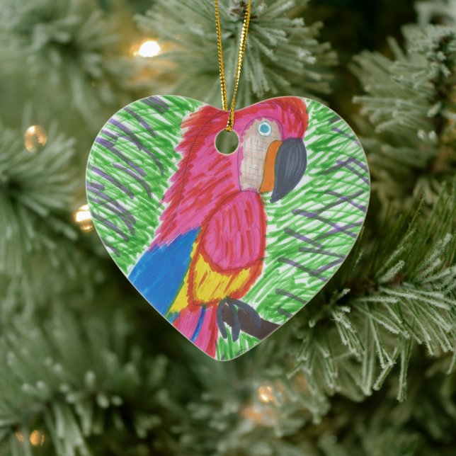 Tropische Macaw Keramik Ornament (Baum)