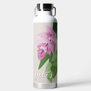 Tropische Medinilla Rosa Blume auf Beige Trinkflasche