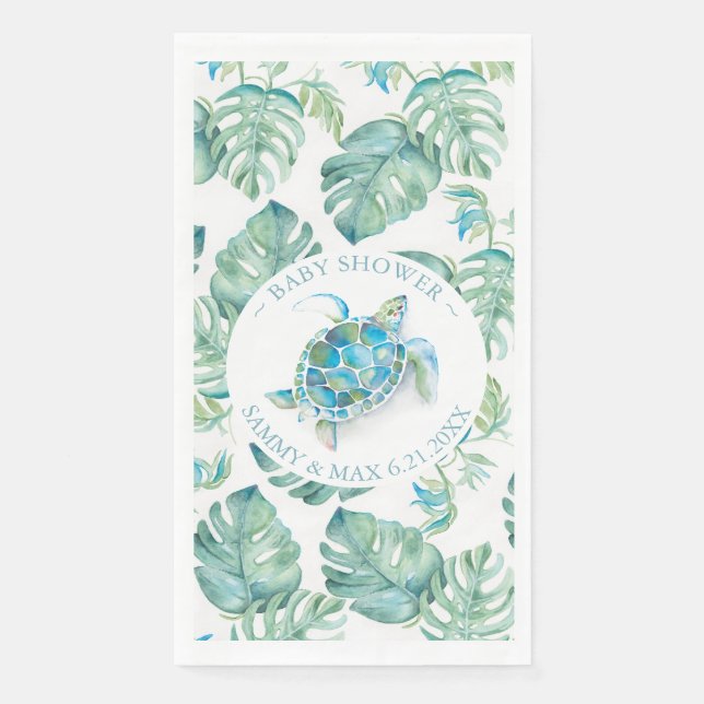 Tropische Meeresschildkröte Napkins Serviette (Vorderseite)