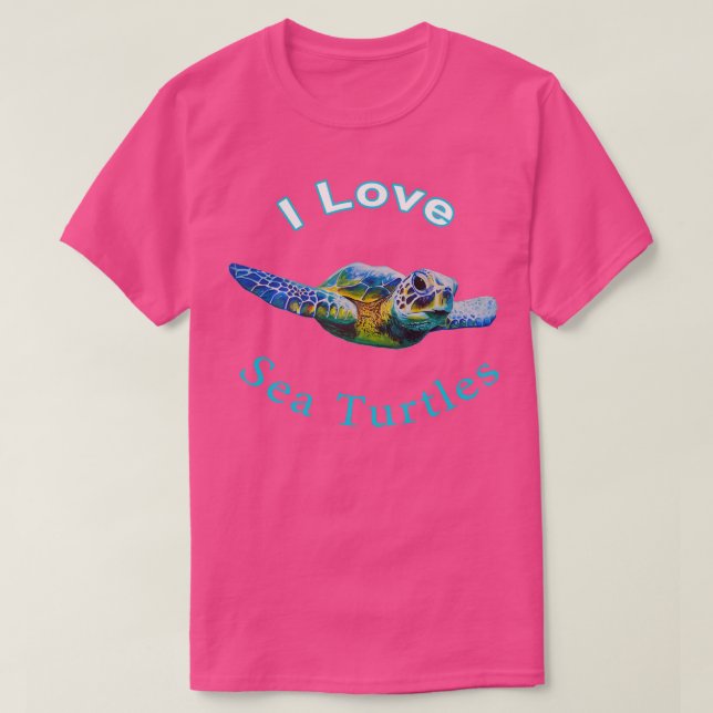 Tropische Meeresschildkröte T-Shirt (Design vorne)