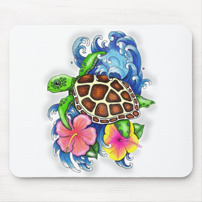 Tropische Meeresschildkröten Mousepad (Vorne)