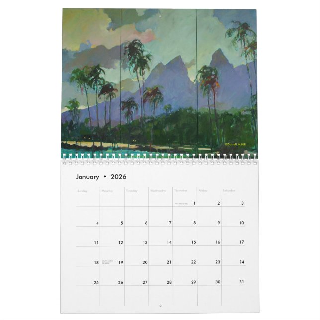 Tropische Melodie, Darrell Hügel-Malerei-Kalender… Kalender (Jan 2026)