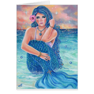 Tropische Mermaid-Karte Melesandria von Renee Lavo