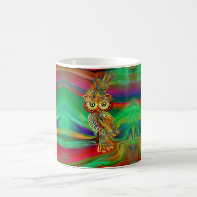 Tropische Mode-Königin-Eulen-Tasse Kaffeetasse (Mittel)