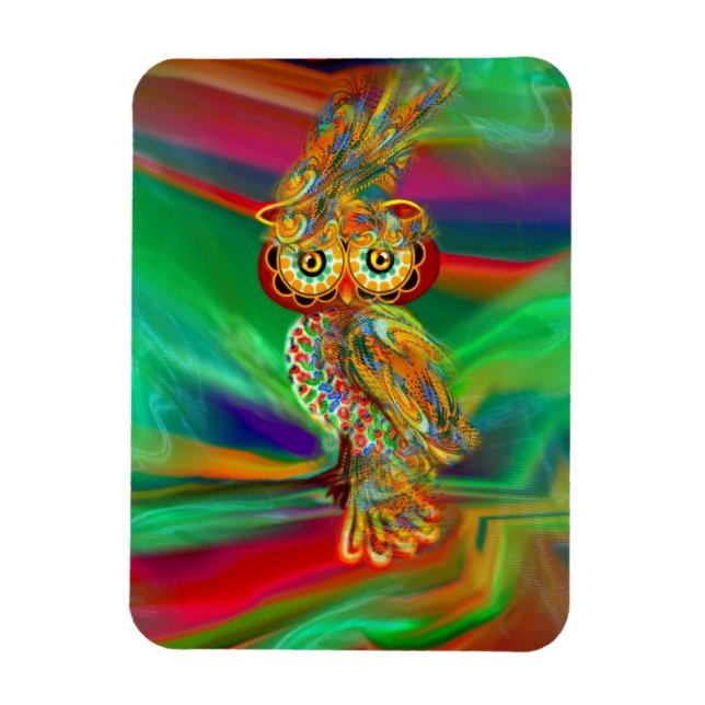 Tropische Mode Queen Owl Magnet (Vertikal)