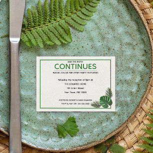 Tropische Moderne Hochzeit nach Party Card RSVP Karte