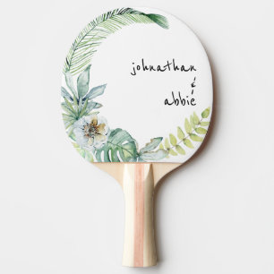 Tropische moderne Schriftart Paarnamen Ping Pong S Tischtennis Schläger