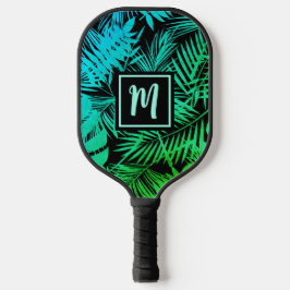 Tropische Monogram Aquamarin Green Ombre Palm Mode Pickleball Schläger