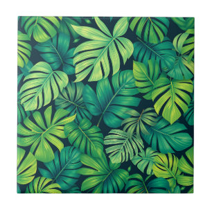 Tropische Monstera-Blätter Dschungelmuster Fliese