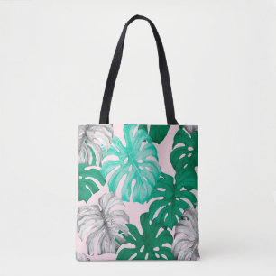 Tropische Monstera Blätter handgezeichnete Abbild Tasche
