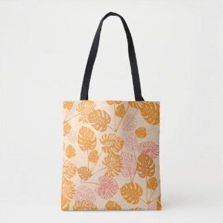 Tropische Monstera-Blätter. Silhouette zeichnend S Tasche