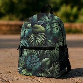 Tropische Monstera Botanische Grüne Dschungel  Bedruckter Rucksack