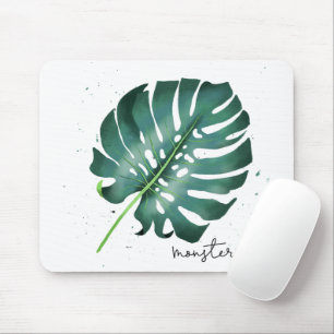 Tropische Monstera-Hauspflanze Mousepad