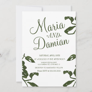 Tropische Monstera-Käse-Rebe-Hochzeit Einladung