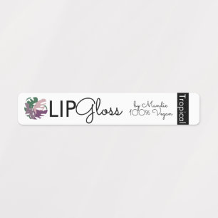 Tropische Monstera Lip Gloss Branding Packung Etiketten