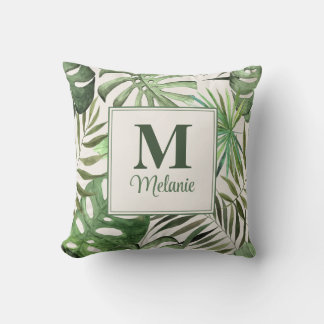 Tropische Monstera mit individuellem Namen und Ini Kissen