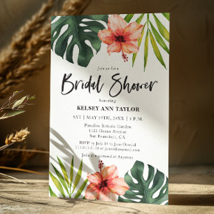 Tropische Monstera Palm Hochzeitsshower  Einladung