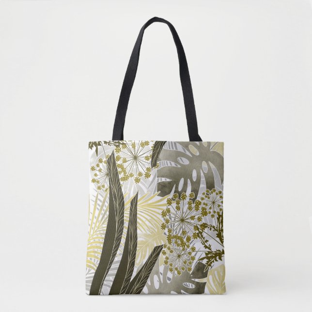 Tropische Monstera-Palmen-Blätter exotisch Tasche (Vorderseite)