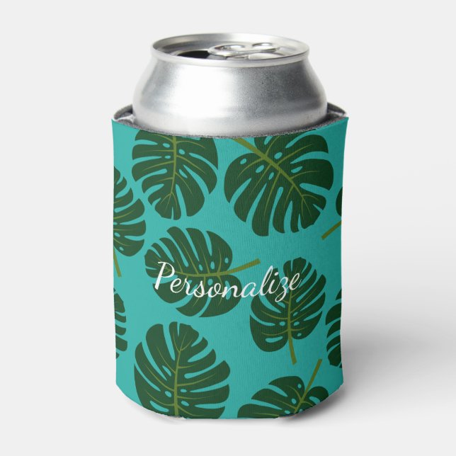 Tropische Monstera-Palmen-Blätter können cooler fl Dosenkühler (Kanne Vorderseite)