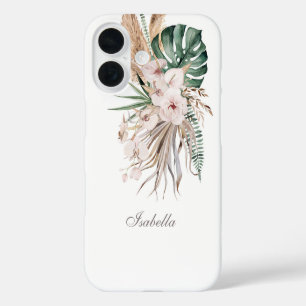 Tropische Monstera und Orchid-Individuelle Name iPhone 16 Hülle