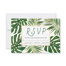 Tropische Monstera und Palmen Blätter Hochzeit RSV