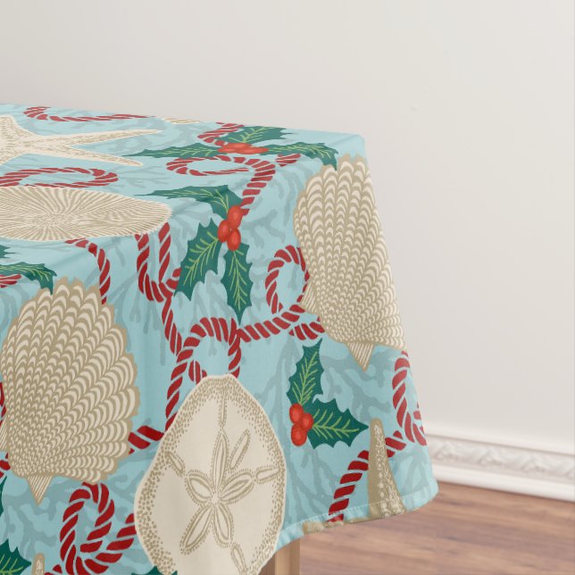 Tropische Muscheln an der Weihnachtsküste - Aqua Tischdecke (Beispiel)
