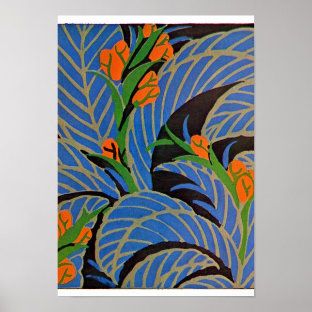 Tropische Nacht im Art Deco Stil von Seguy - Druck Poster (Vorne)