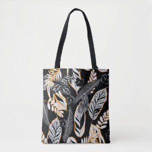 Tropische Nachtfoliage: Dunkles Vintage-Muster Tasche