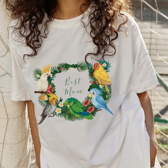 Tropische niedliche exotische Papageien T-Shirt (Von Creator hochgeladen)