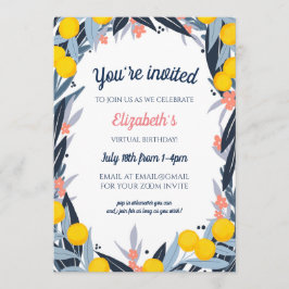 Tropische Notizen Virtual Birthday Party Einladung