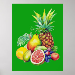 Tropische Obstcollage Poster
