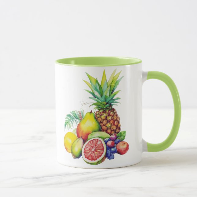 Tropische Obstcollage Tasse (Rechts)